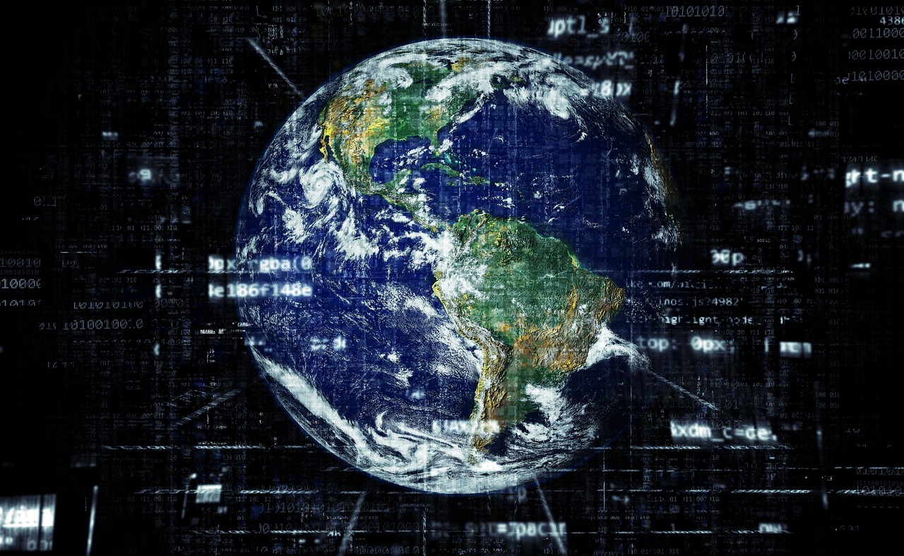 Globo terrestre conectado em rede — internet global e a origem do PageRank